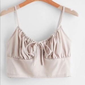beige cropped top never worn